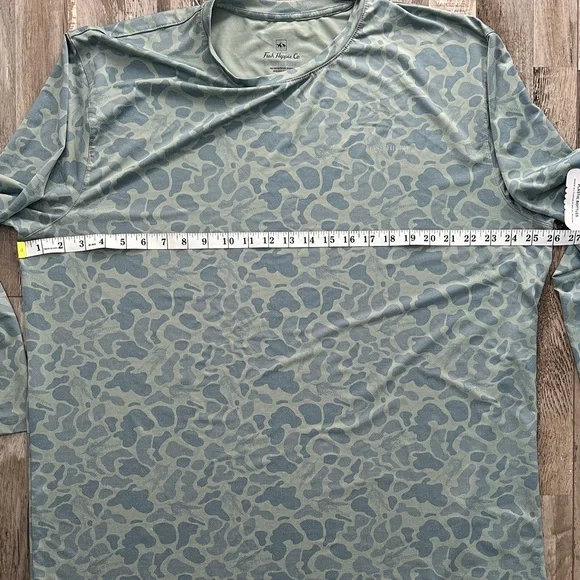 Mens XXL Fish Hippie Green and Blue Camo Long Sleeve Tee - Picture 7 of 10